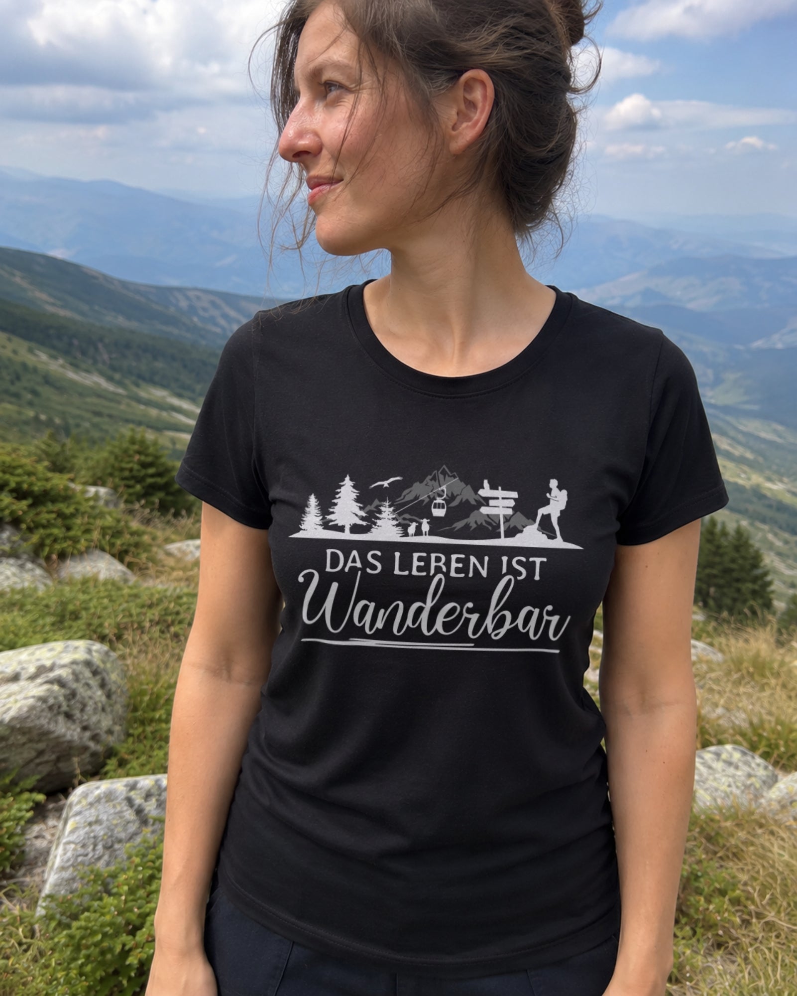 Das Leben ist Wanderbar Damen Premium Bio T-Shirt