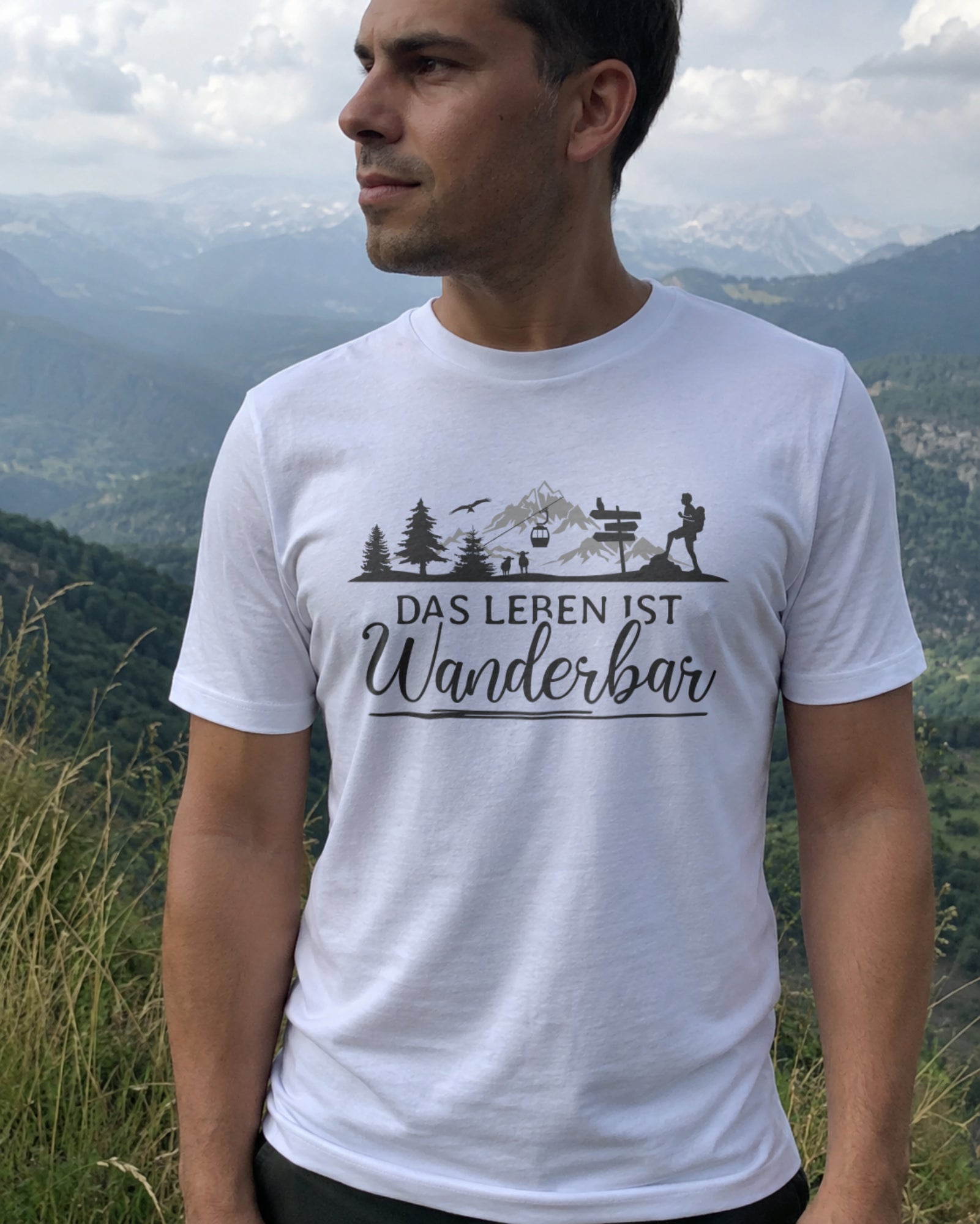 Das Leben ist Wanderbar Herren Premium Bio T-Shirt