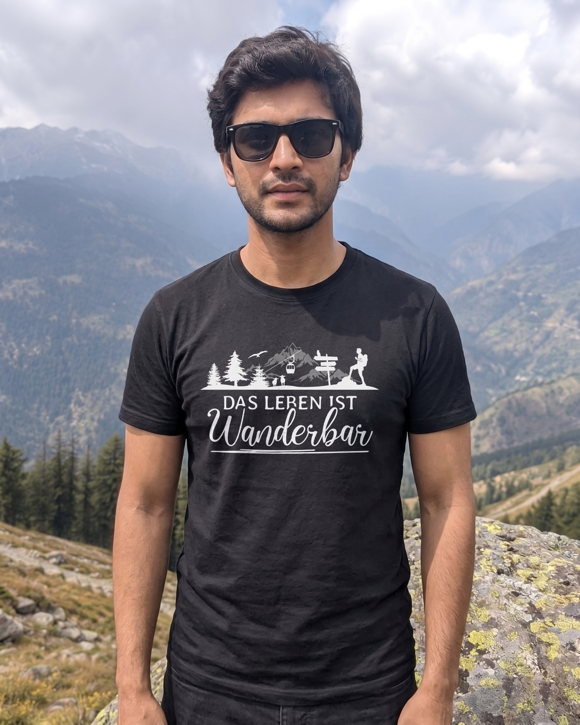 Das Leben ist Wanderbar Herren Premium Bio T-Shirt